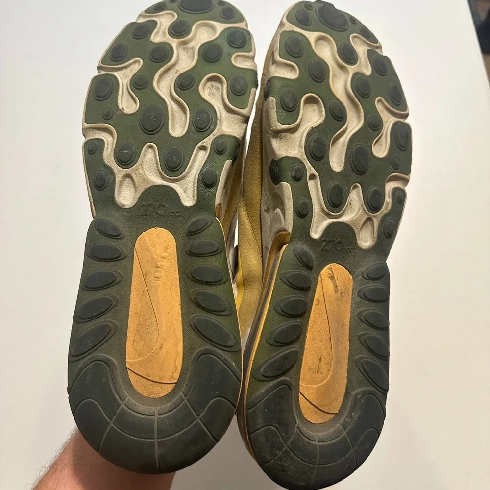 Nike Air Max 270 React Mens‎ Size 12 Tan Yellow AO4971-700 Running Sneakers